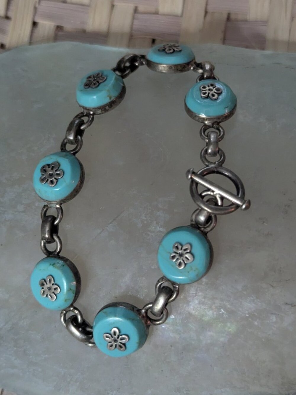 Jellybean Native American Sterling Silver Bracelet – Turquoise